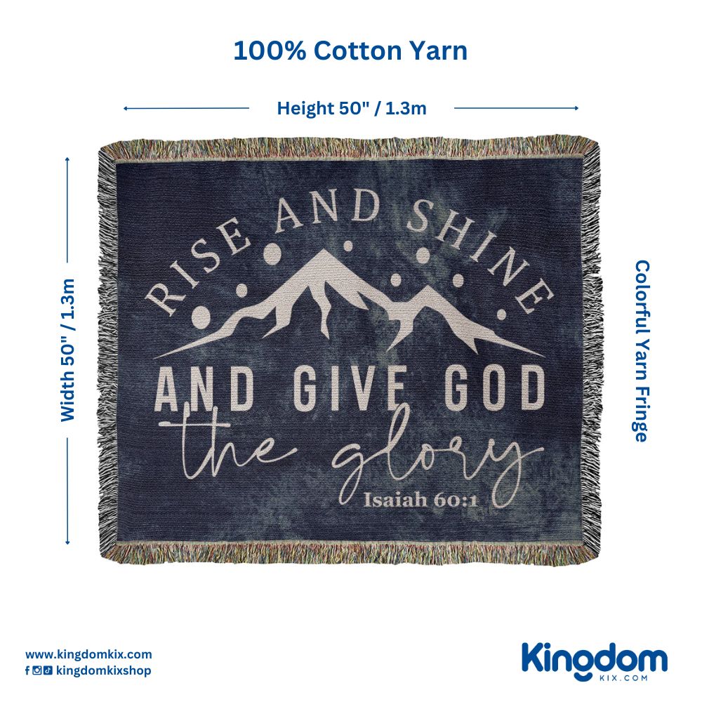 Give God the Glory - Isaiah 60:1 Woven Heirloom Blanket