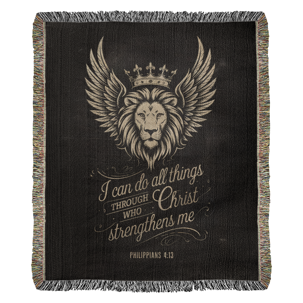 I can do all things through Christ - Philippians 4:13 Woven Heirloom Blanket