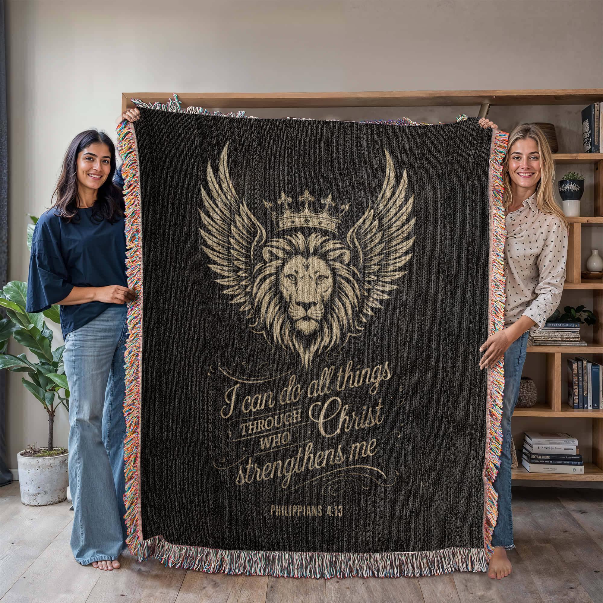 I can do all things through Christ - Philippians 4:13 Woven Heirloom Blanket