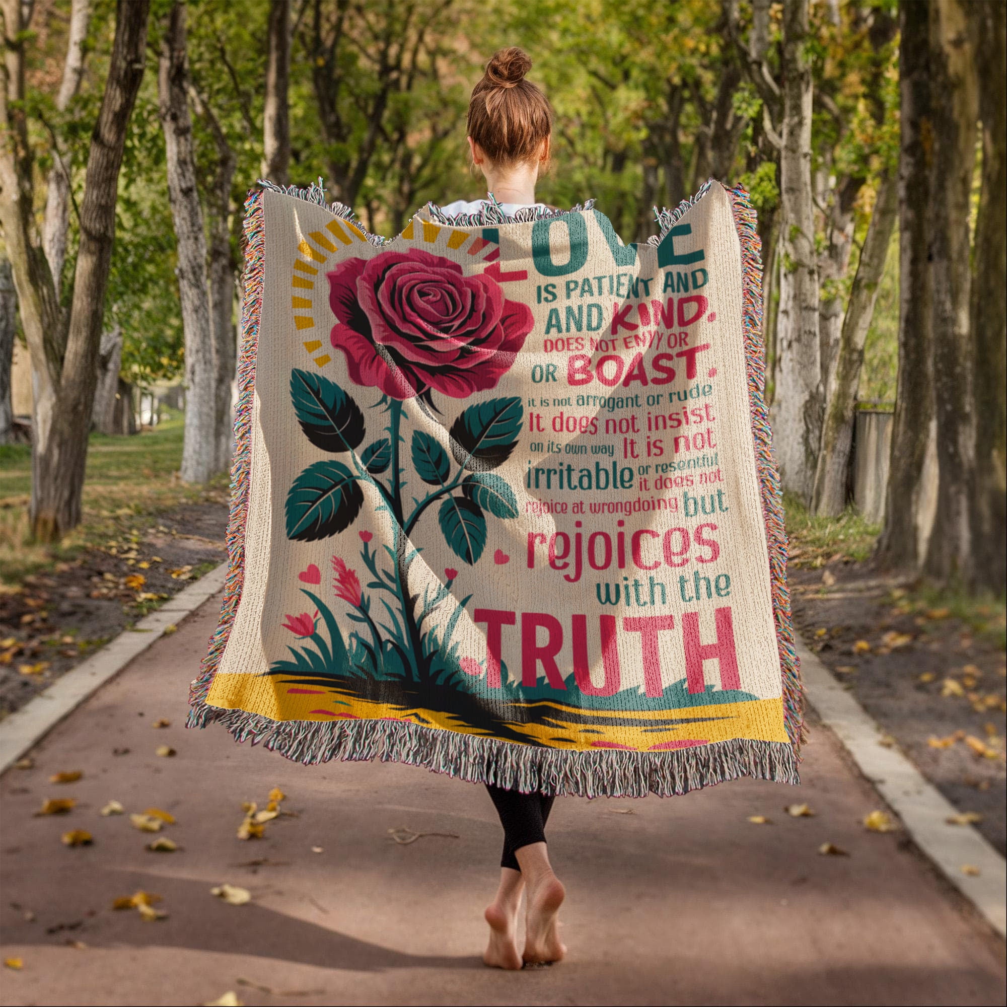 Love is patient, Love is kind Woven Heirloom Blanket